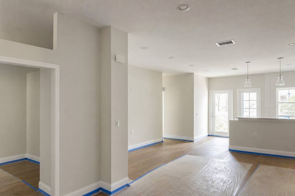 Finished smooth drywall wall illustrating the highest finish level in a Brevard County home